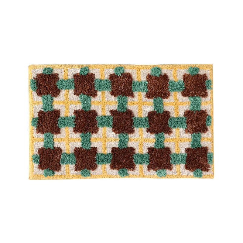 Home Textiles Plaid - VIKAMA Kaymaz Zemin Matı, Ekose Banyo