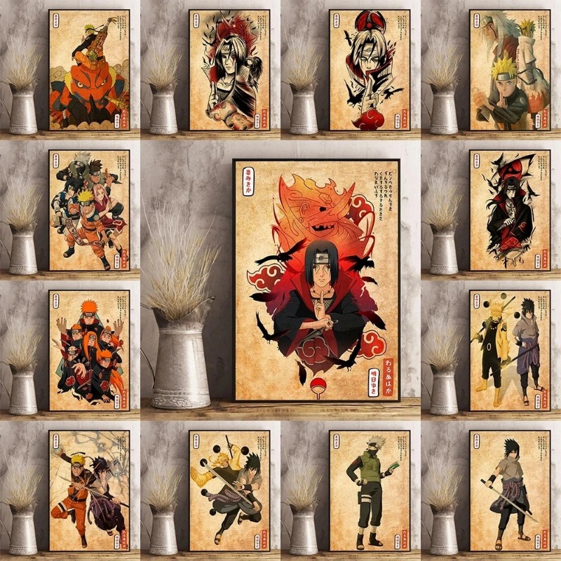 Xt Home Textiles - Japon animesi Naruto Poster Retro sanat