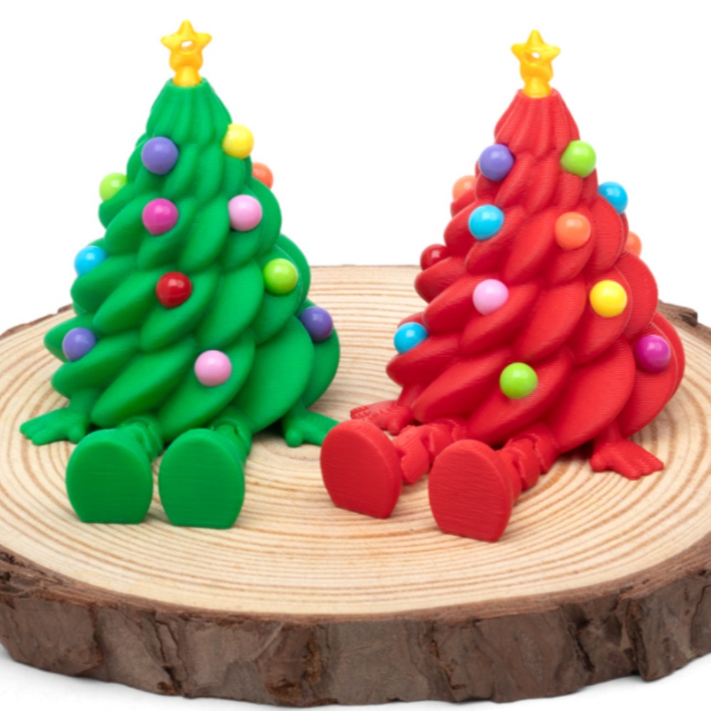Xt Home Textiles - 3D Baskılı Noel Ağacı Figürleri Çok