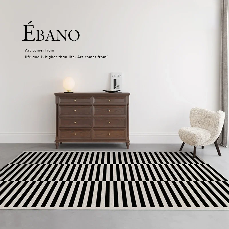 Home Textiles Plaid - Klasik Retro Siyah Beyaz Çizgili Oturma