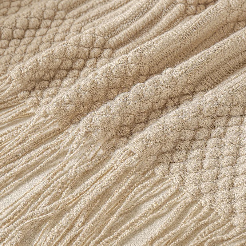 Haki Renkli Püsküllü Örgü Batt - Throw Blanket Chunky Knit incelemesi ve fiyatı