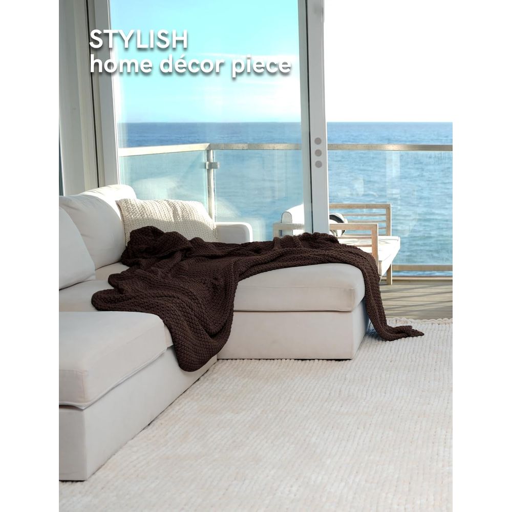 Kalın Pamuklu Örgü Battaniye,  - Throw Blanket Chunky Knit incelemesi ve fiyatı