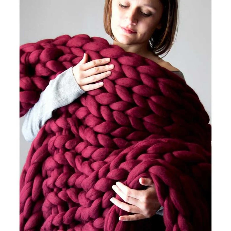 Moda Tıknaz Yün Battaniye Kalı - Throw Blanket Chunky Knit incelemesi ve fiyatı