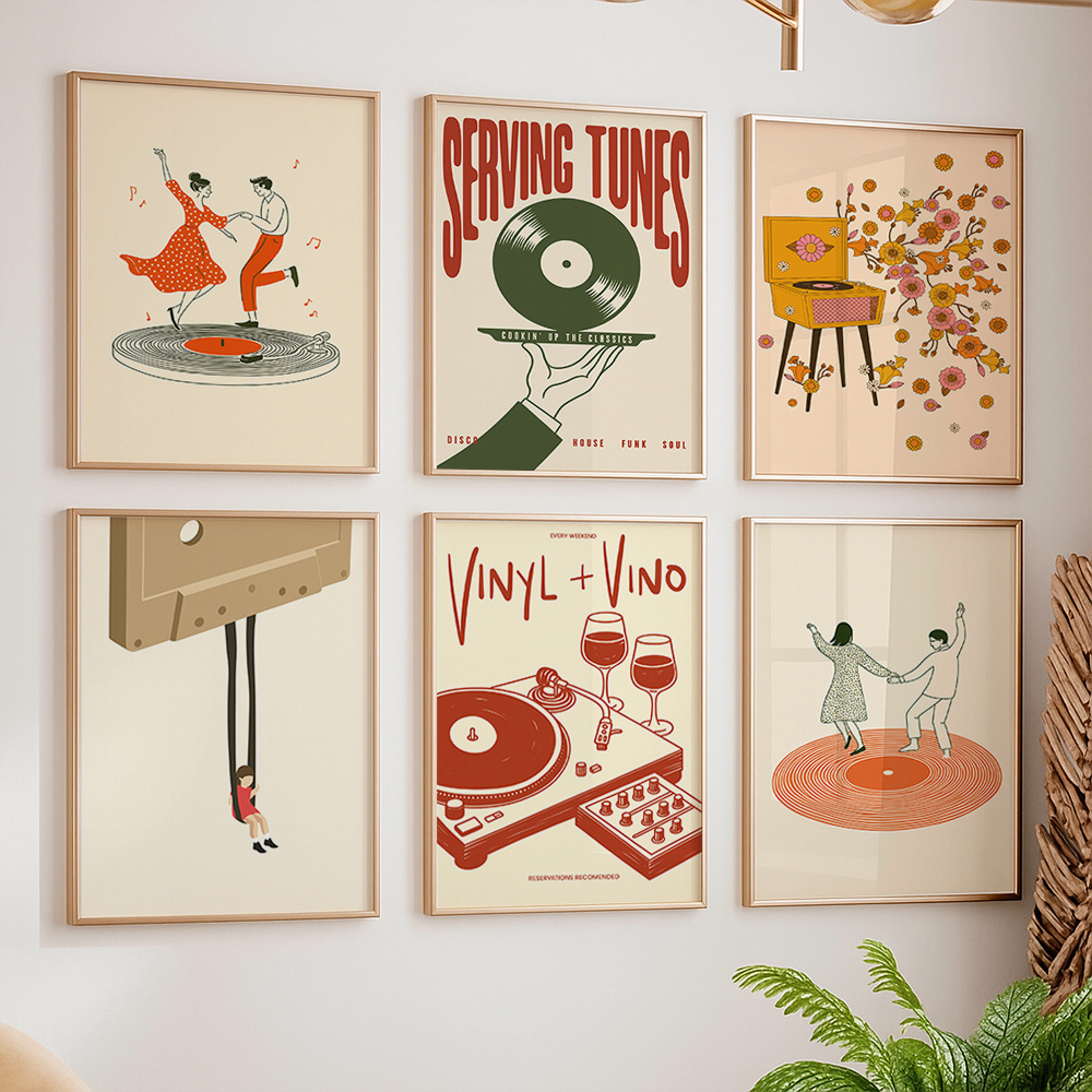 1 adet Vintage Müzik Tuval Pos - Vintage Home Textiles incelemesi ve fiyatı